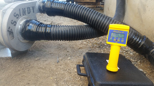 J-System B9 blower recirculation tubing with PortaSens II phosphine monitor