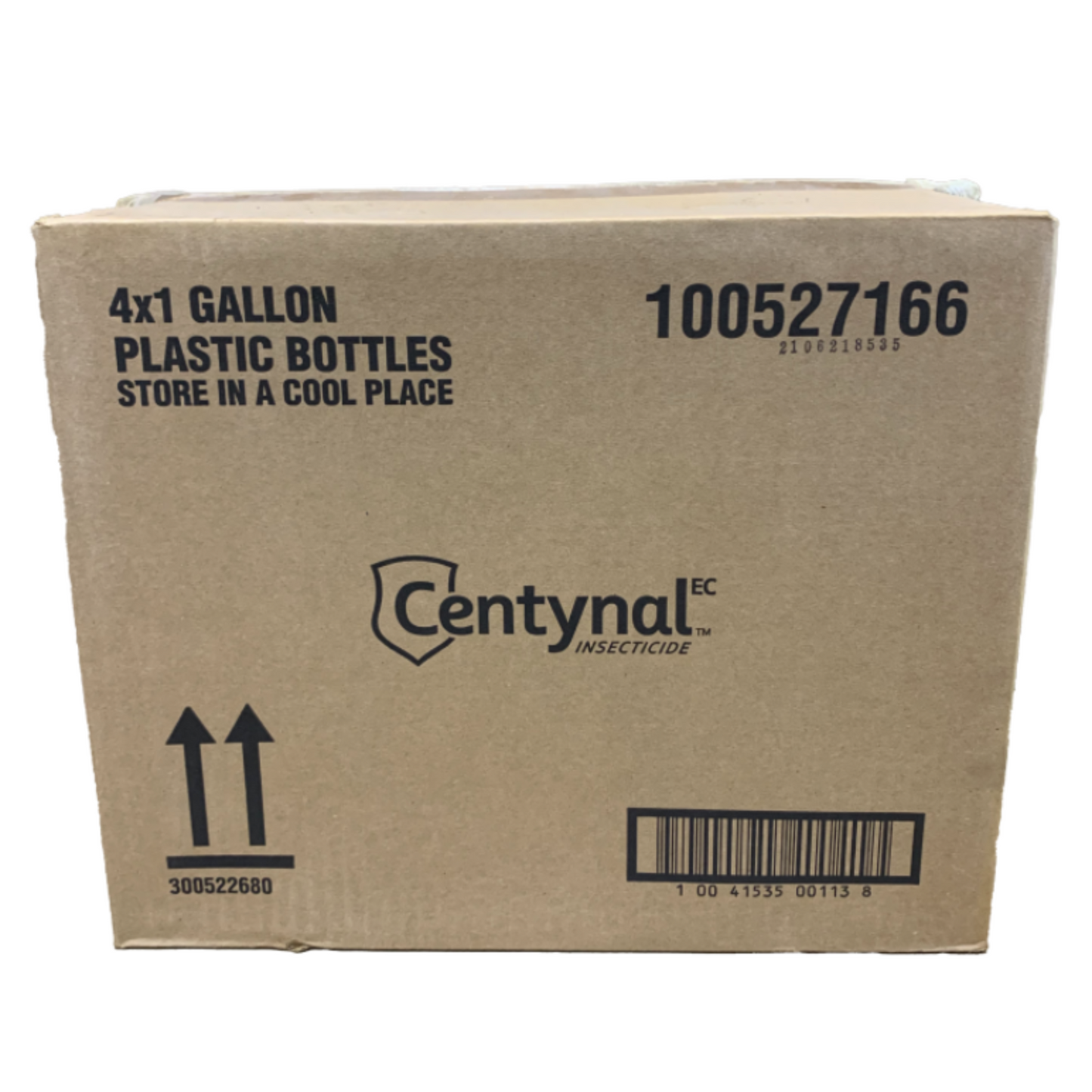 A white plastic bottle with a label displaying the product name 'Centynal EC' and information about the product being an emulsifiable concentrate insecticide.