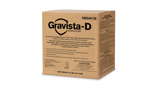 Gravista-D pesticide packaging on a white background