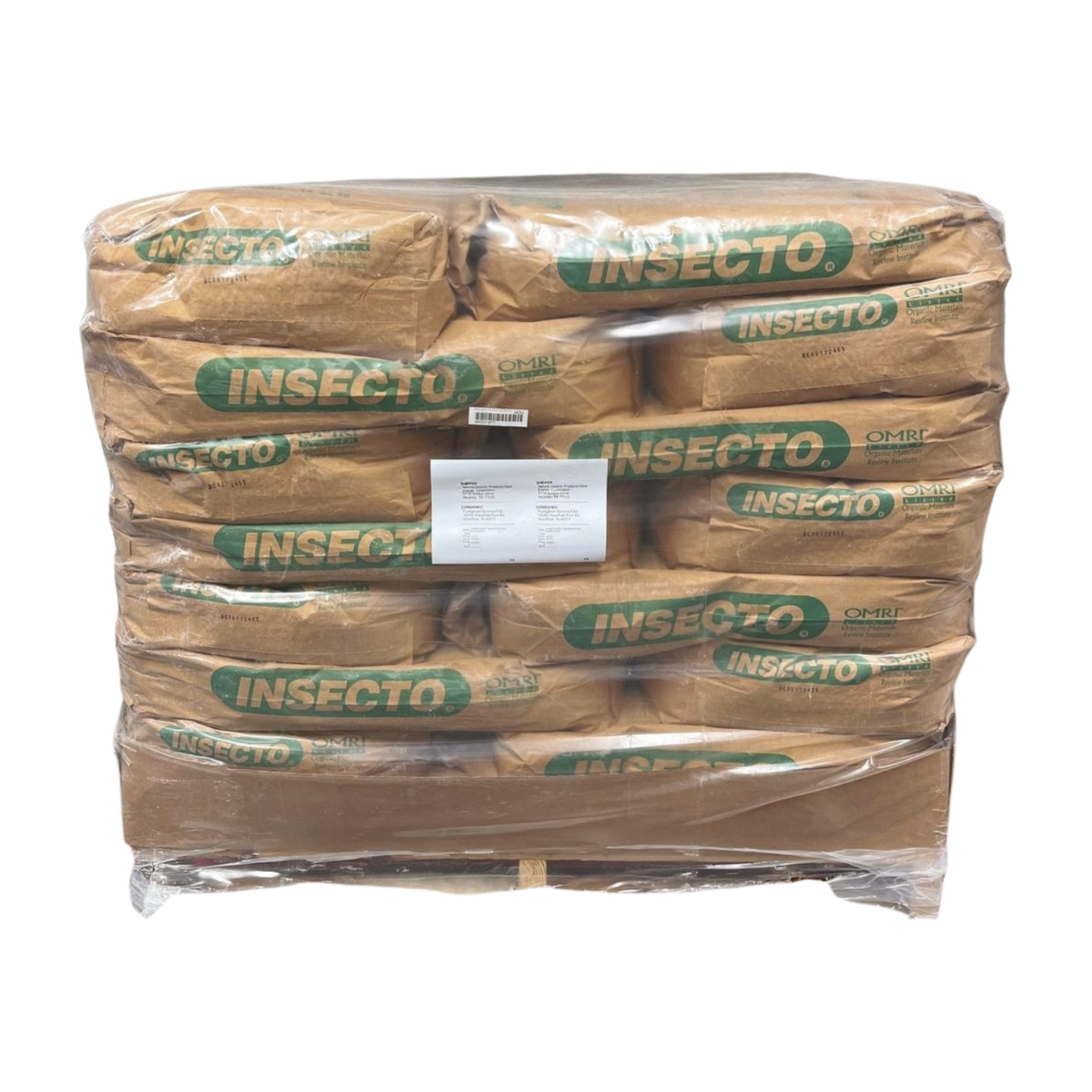 A pallet of Insecto Diatomaceous Earth