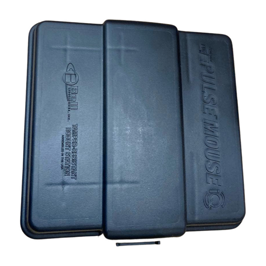 A gray mouse bait station with the brand name 'Protecta' and the product name 'Evo Pulse Mouse IQ Station' printed on it.