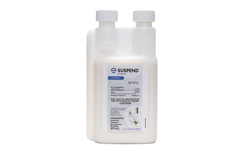 Bottle of Suspend with a white label on a white background