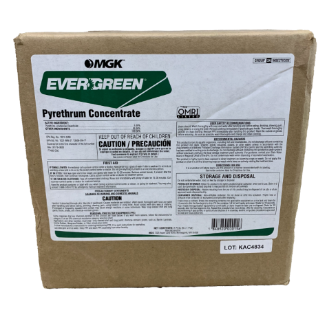 EverGreen Pyrethrum Concentrate is OMRI listed for organic use and quickly knocks down over 140 pests. It effectively flushes out and controls cockroaches, stored product pests, flies, mosquitoes, spiders, ants, and fleas.