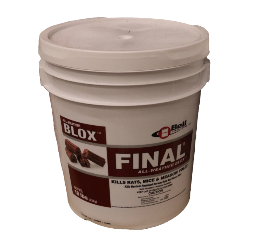 Final all-weather blox use Brodifacoum to provide strong, long-lasting control of mice and rats. Designed for all conditions, they offer reliable protection for your home and family.