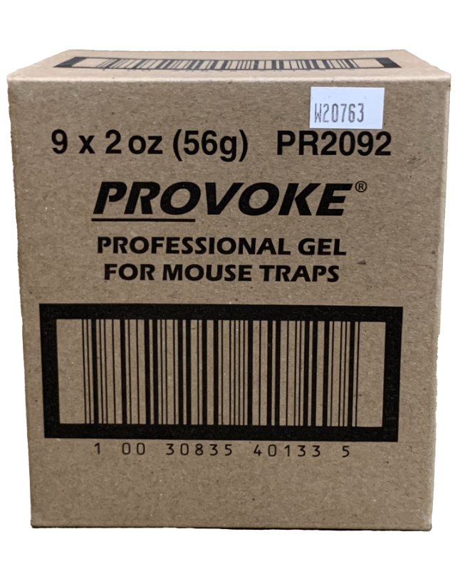 A bottle of Bell's Provoke Mouse Bait Gel with a red cap