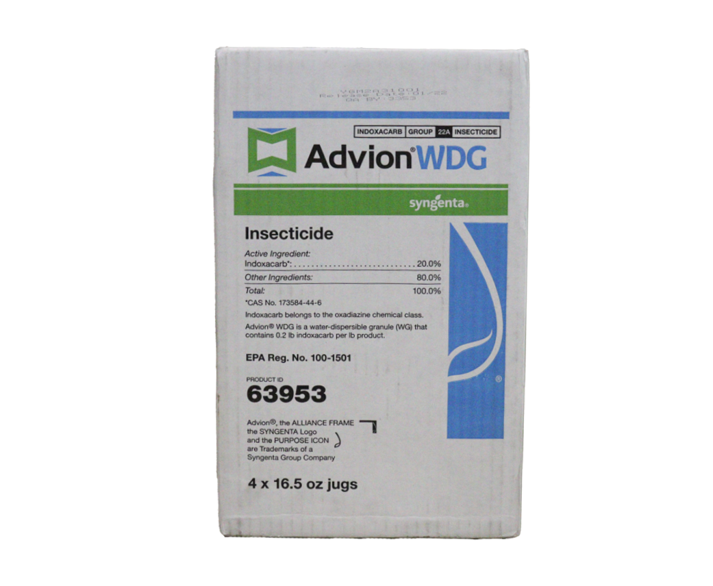 A white bottle labeled 'Advion WDG' with a gray spray nozzle on top, designed for use in household pest control.
