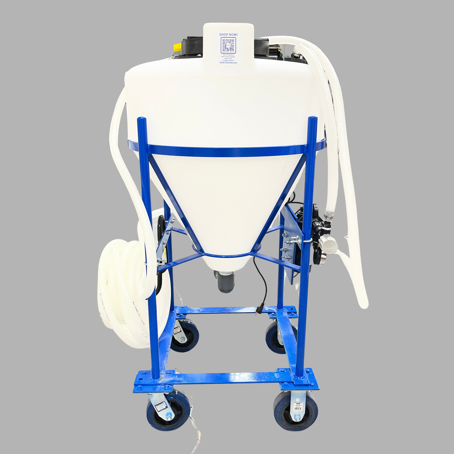 Small liquid grain protectant applicator components