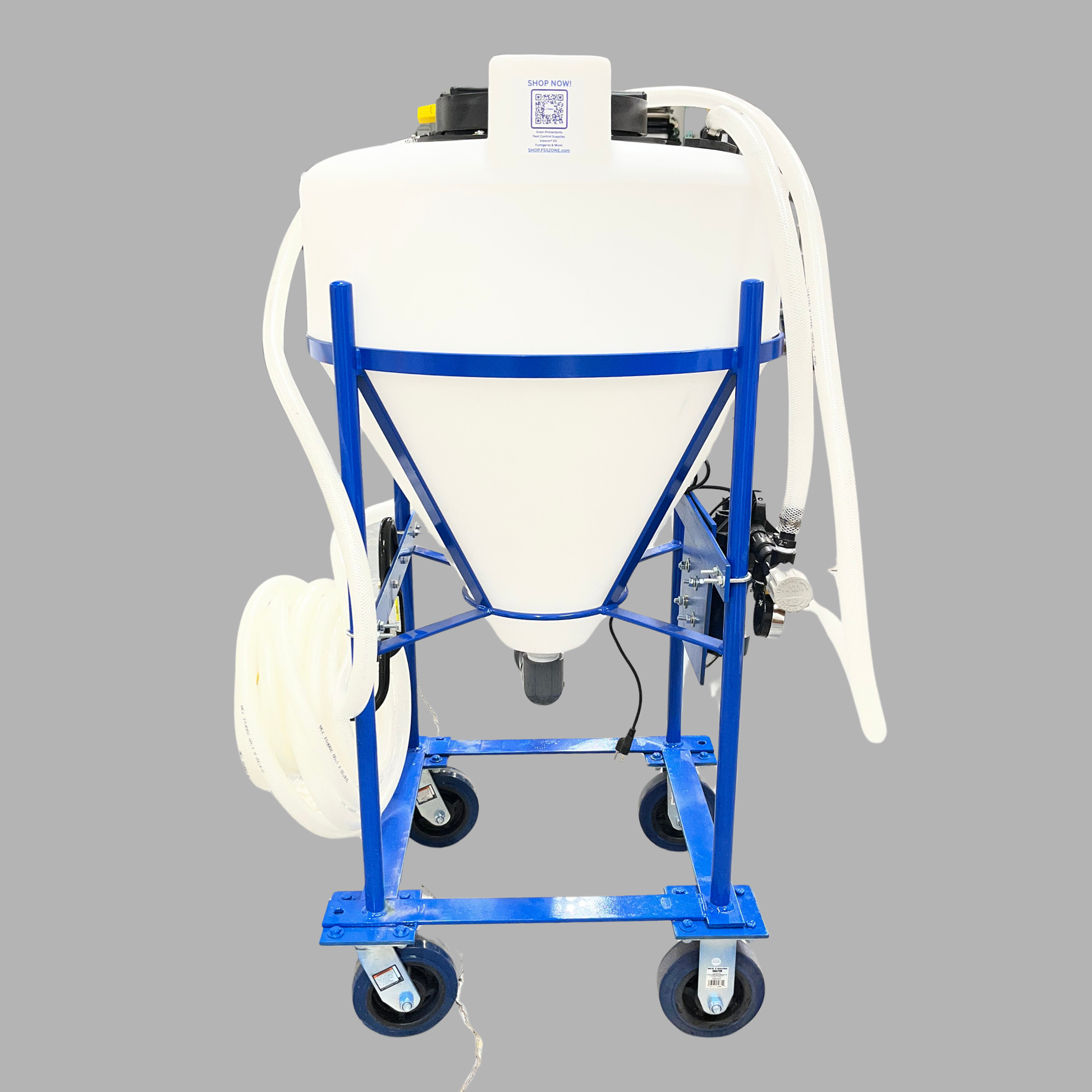Small liquid grain protectant applicator components