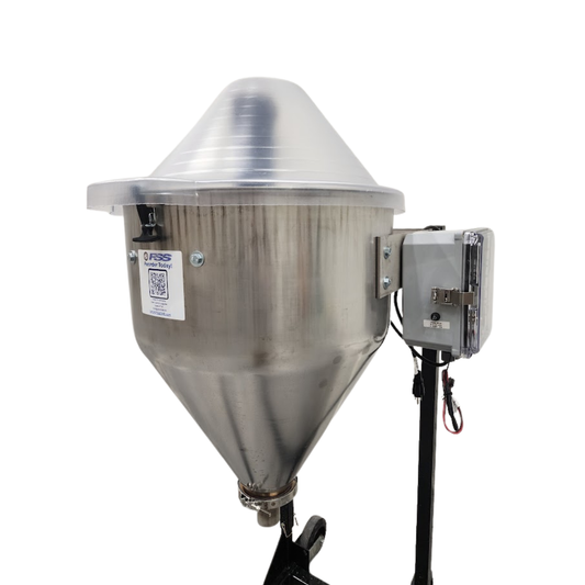 Metal dry grain protectant applicator, side view