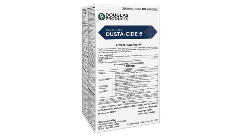 Box of Douglas Products DUSTA-CIDE 6 on a white background