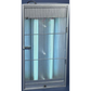 A silver electric light trap designed for pest control, featuring a metal frame and a solid pattern design.