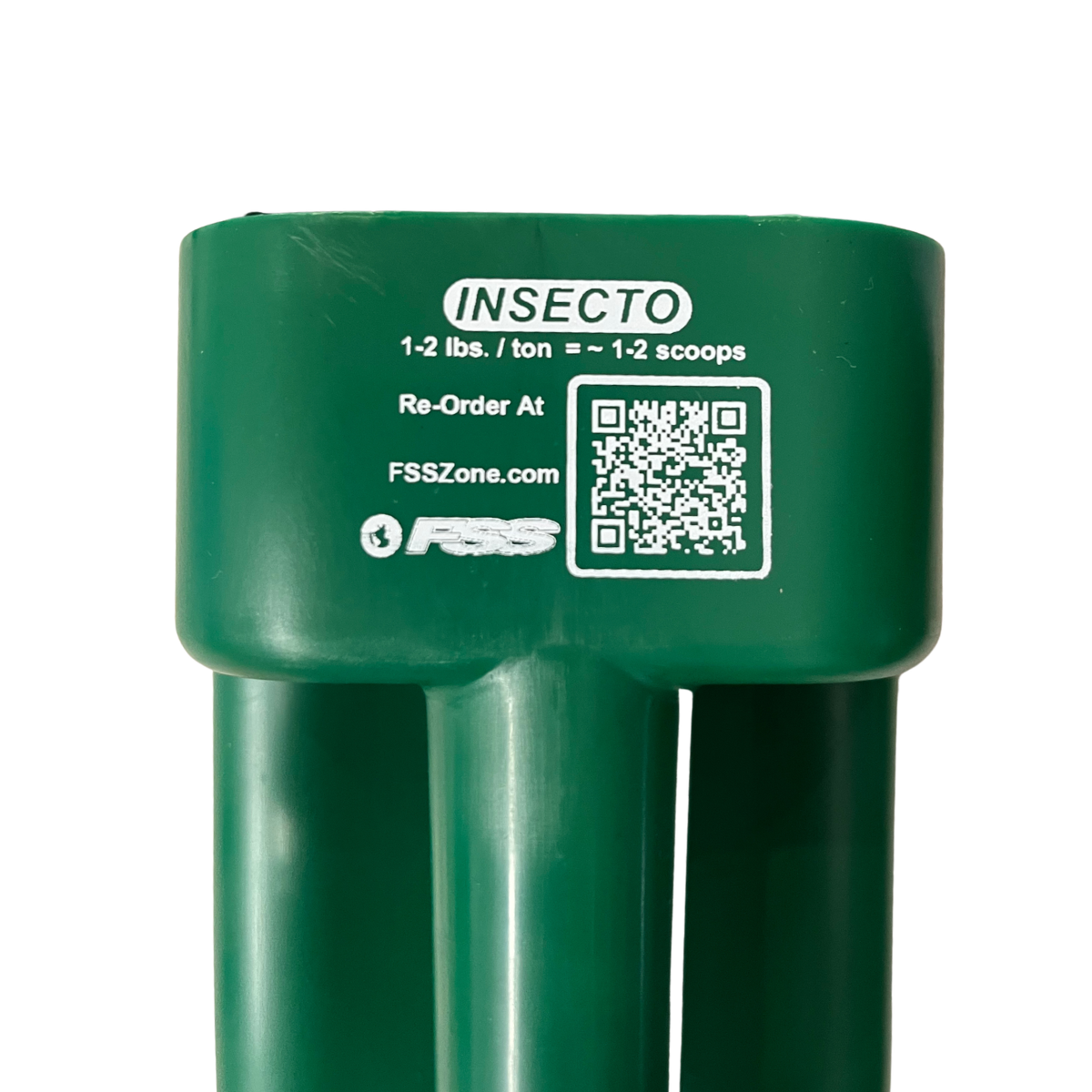 Easy-to-use green Insecto dry applicator scoop for grain protectant application