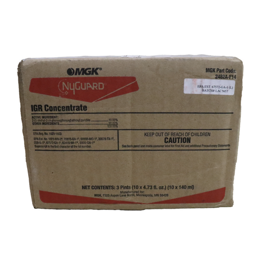 Case of NyGuard IGR concentrate, pyriproxyfen insect growth regulator for professional pest control