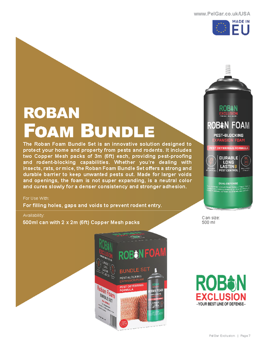 Roban Foam Bundle product set with can and packaging on a white background