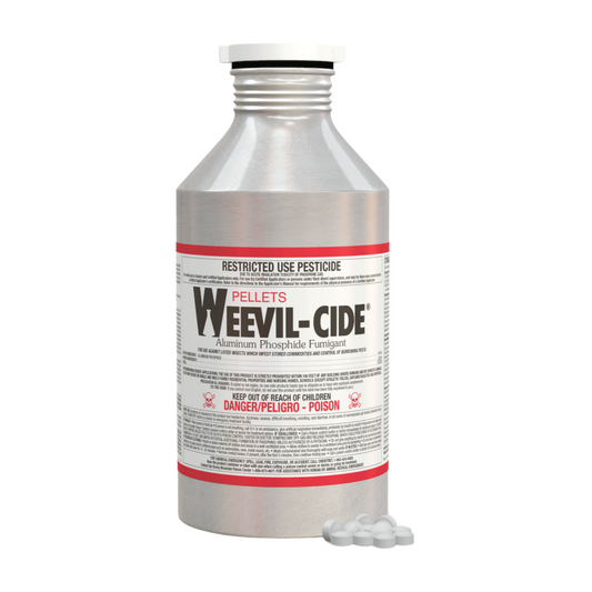 Weevil infestation, phosphine, fumigant, gas, solid pellets