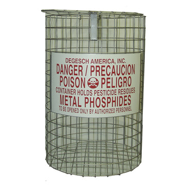 Wire phosphine deactivation basket for spent fumigant disposal