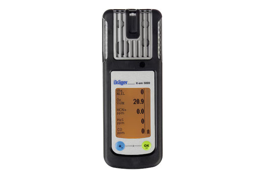 Front view of a Draeger X-am 5000 portable multi-gas detector
