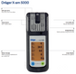 Draeger X-am 5000 portable multi-gas detector with labeled features