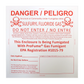 ProFume sulfuryl fluoride fumigation warning placard with bilingual danger notice