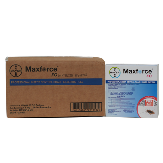 A box of Maxforce Professional Insect Control Roach Bait Gel by, designed for use against cockroaches.