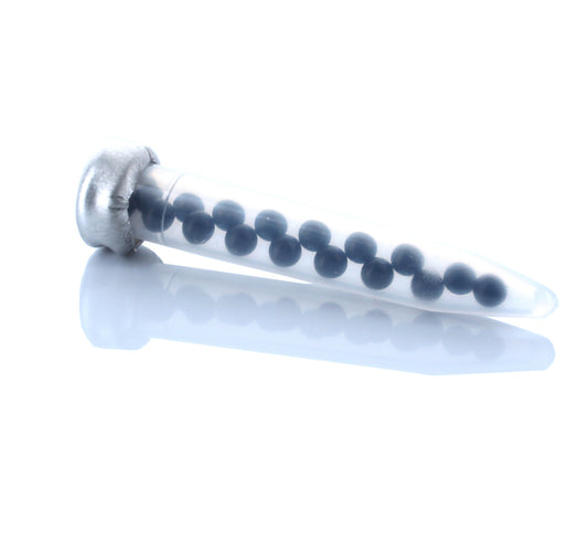 A clear, cylindrical pheromone bullet lure designed for attracting Warehouse Beetles and Khapra Beetles.