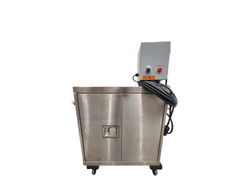 Stainless-steel pumping applicator cabinet with a control box